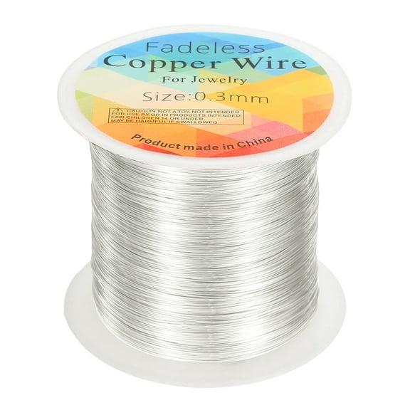 Uxcell Artistic Wire 328ft 28 Gauge Copper Craft Wrapping Wire, Bright Silver