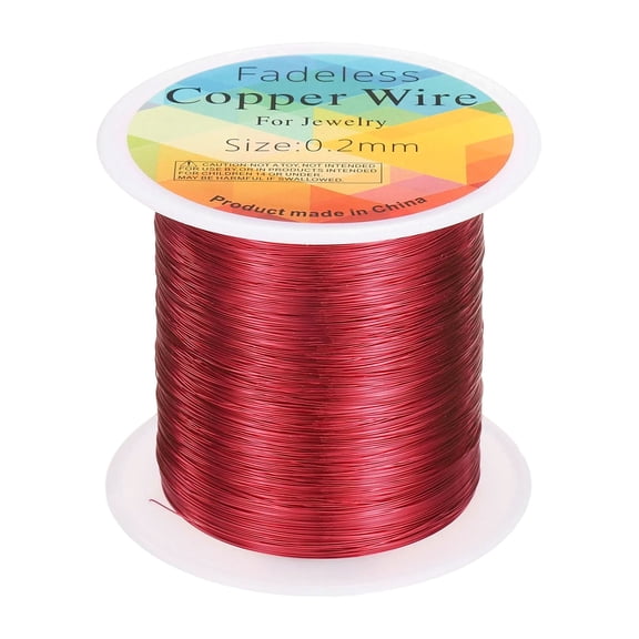 Uxcell Artistic Wire 328ft 32 Gauge Copper Craft Wrapping Wire, Bright Red