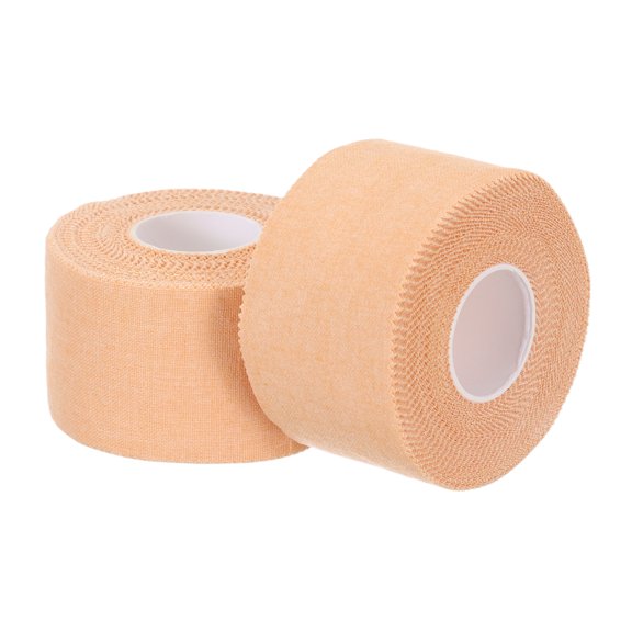 Uxcell Athletic Sports Tape Strong Adhesive Easy Tear with Serrated Edges - 1.5 in x 30 Ft, 2 Rolls, Ecru