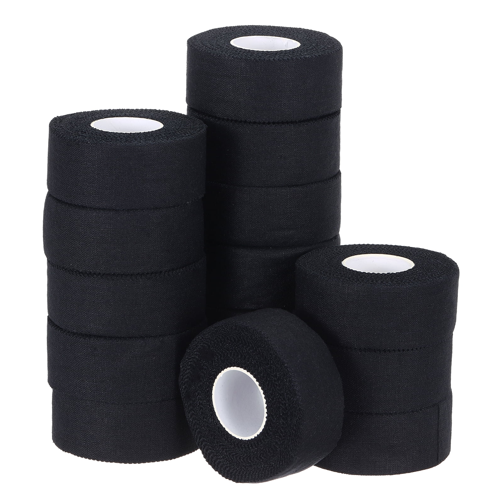 Uxcell Athletic Sports Tape Strong Adhesive Easy Tear with Serrated Edges - 1 in x 30 Ft, 15 Rolls, Black