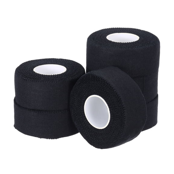 Uxcell Athletic Sports Tape Strong Adhesive Easy Tear with Serrated Edges - 1 in x 30 Ft, 6 Rolls, Black