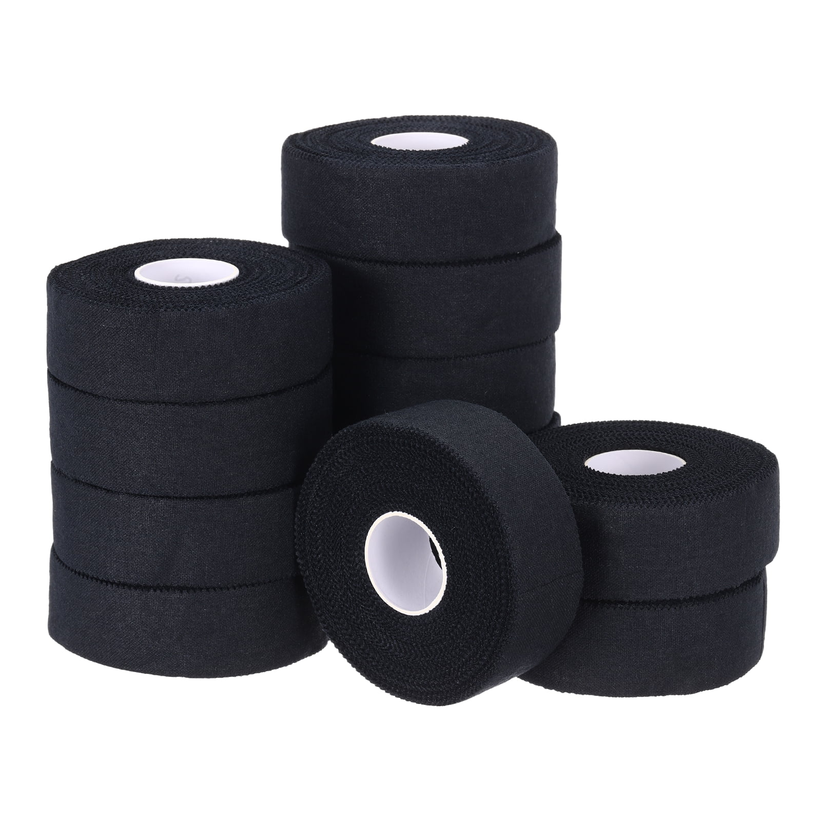 Uxcell Athletic Sports Tape Strong Adhesive Easy Tear with Serrated Edges - 1 in x 45 Ft, 12 Rolls, Black