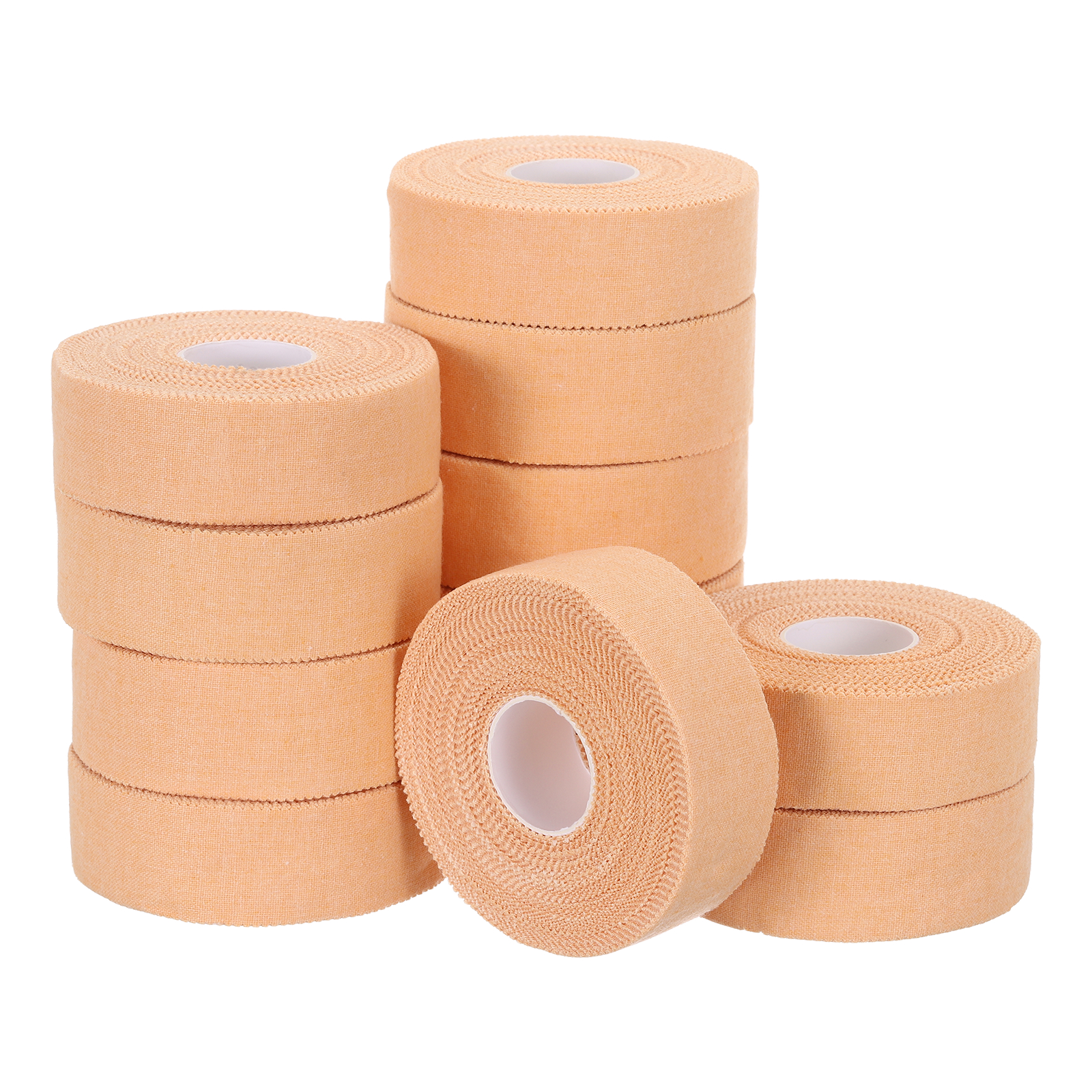 Uxcell Athletic Sports Tape Strong Adhesive Easy Tear with Serrated Edges - 1 in x 45 Ft, 12 Rolls, Ecru