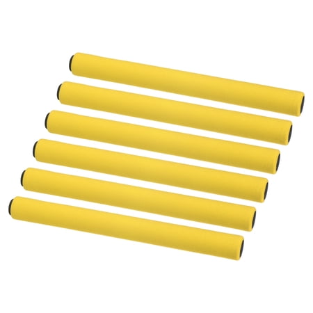 Uxcell Athletics Relay Track Baton Sponge Stainless Steel Race Stick , Yellow 6 Pack