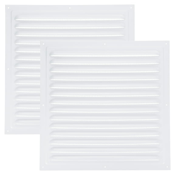 Uxcell Attic Vent Cover, 12 x 12 Inch, Aluminum Alloy Gable Vent Grille, Louvered and Screen Mesh