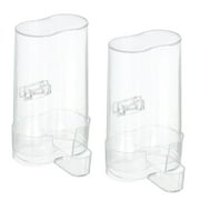 Uxcell Automatic Pigeon Feeder Mini Bird Cage Waterer Hanging Drinker Water Dispenser, Clear 2 Pack