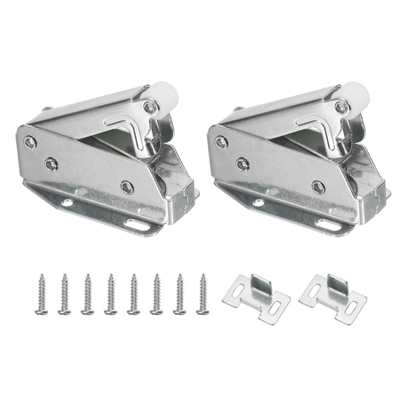 Uxcell Automatic Spring Latch, (2 Pcs, Silver), Push to Open Touch Release Lock Spring Loaded Latch with Screw, Suit for Cabinet/Drawer/Cupboard/Wardrobe/Kitchen Door