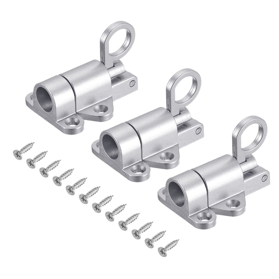 Uxcell Automatic Spring Loaded Latch Pin, 3Pcs - Aluminum Alloy Round Tip of Pin Upward for Balcony Window (Silver Gray)