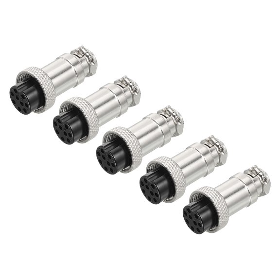 Uxcell Aviation Connector GX16 9 Pins 16mm Silver Female Wire Panel Docking Connector 5 Pack