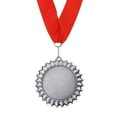 thumbnail image 1 of Uxcell Award Medal, Prize Winner Medal with Red Neck Ribbon Medal for Sport Silver, 1 of 7
