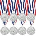 thumbnail image 1 of Uxcell Award Medals Metal Winner Medals with Neck Ribbon for Sport Competition Party Favor Silver, 1 of 7