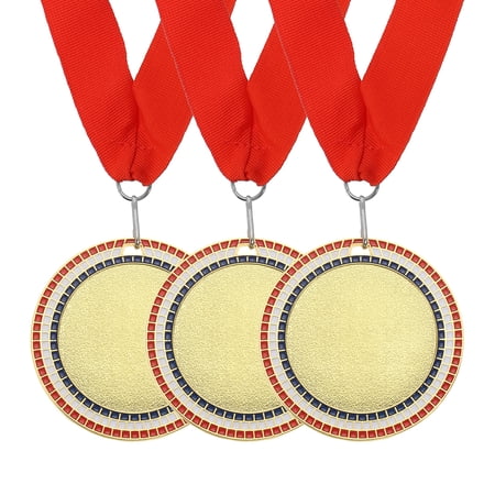 Uxcell Award Medals, Place Medals Winner Prize Diamonds Inserted with Neck Ribbon for Competitions Sports Gold
