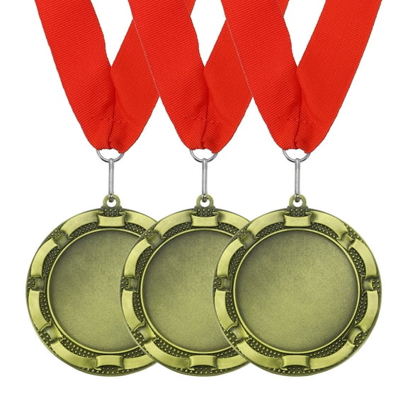 Uxcell Award Medals Place Winner Medals with Red Ribbon Prize Medals for Competitions Sport Meetings Spelling s Gold