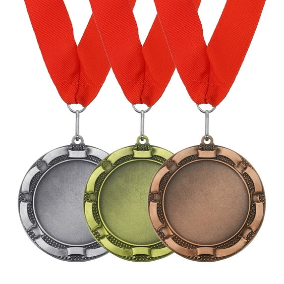 Uxcell Award Medals Place Winner Medals with Red Ribbon Prize Medals for Competitions Sport Meetings Spelling s Multicolor