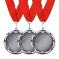 thumbnail image 1 of Uxcell Award Medals Place Winner Medals with Red Ribbon Prize Medals for Competitions Sport Meetings Spelling s Silver, 1 of 7
