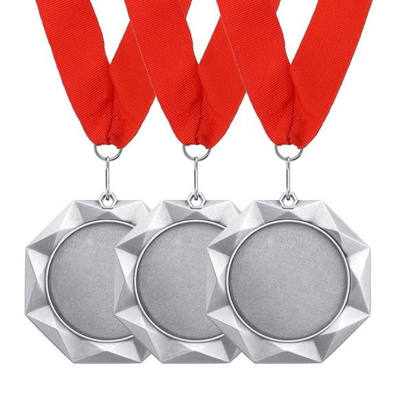 Uxcell Award Medals, Prize Medals Winner Award with Neck Ribbon for Competition Silver