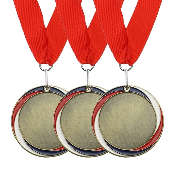 Uxcell Award Medals, Prize Medals Winner Medals with Neck Ribbon for Competitions Sports Event Gold