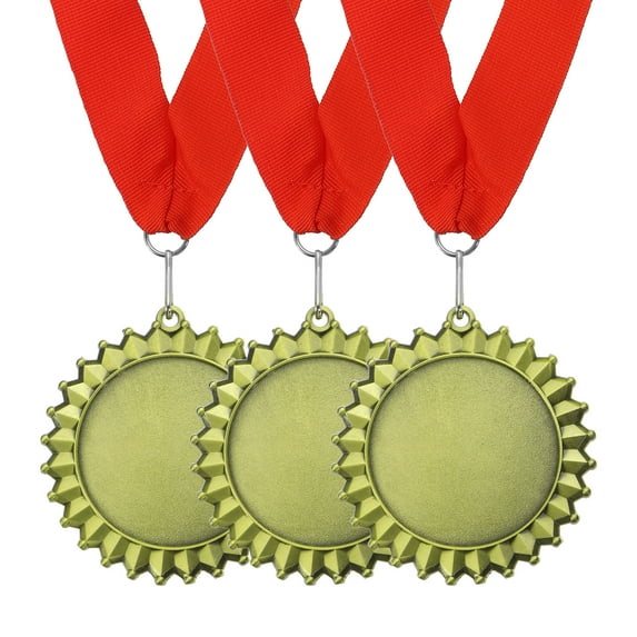 Uxcell Award Medals, Prize Winner Medals with Red Neck Ribbon Medals for Meetings Gold