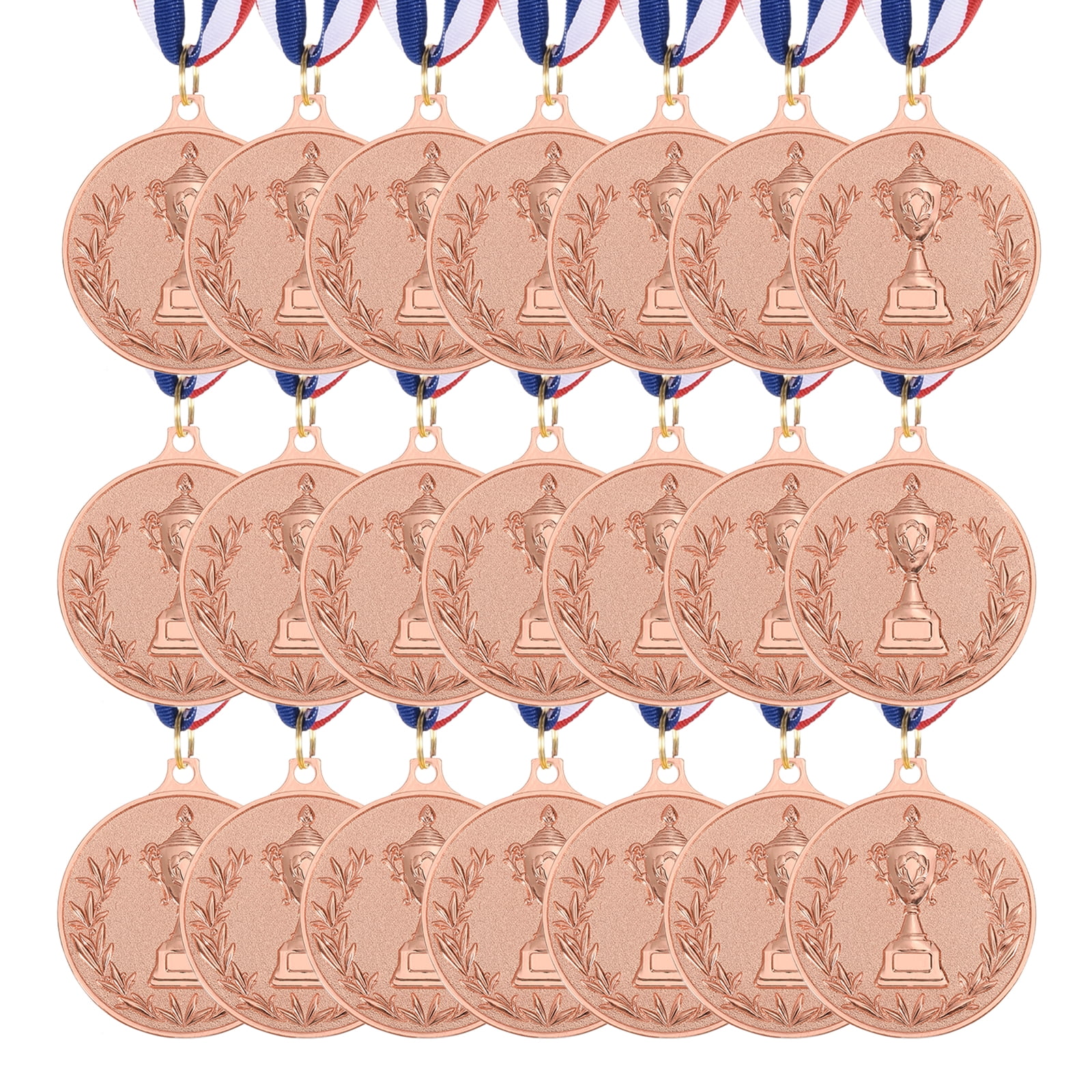 Uxcell Award Metal, Winner Award Medals Prize with Neck Ribbon Red White Blue Bronze