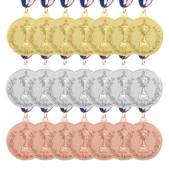 Uxcell Award Metal, Winner Award Medals Prize with Neck Ribbon Red White Blue Gold/Silver/Bronze