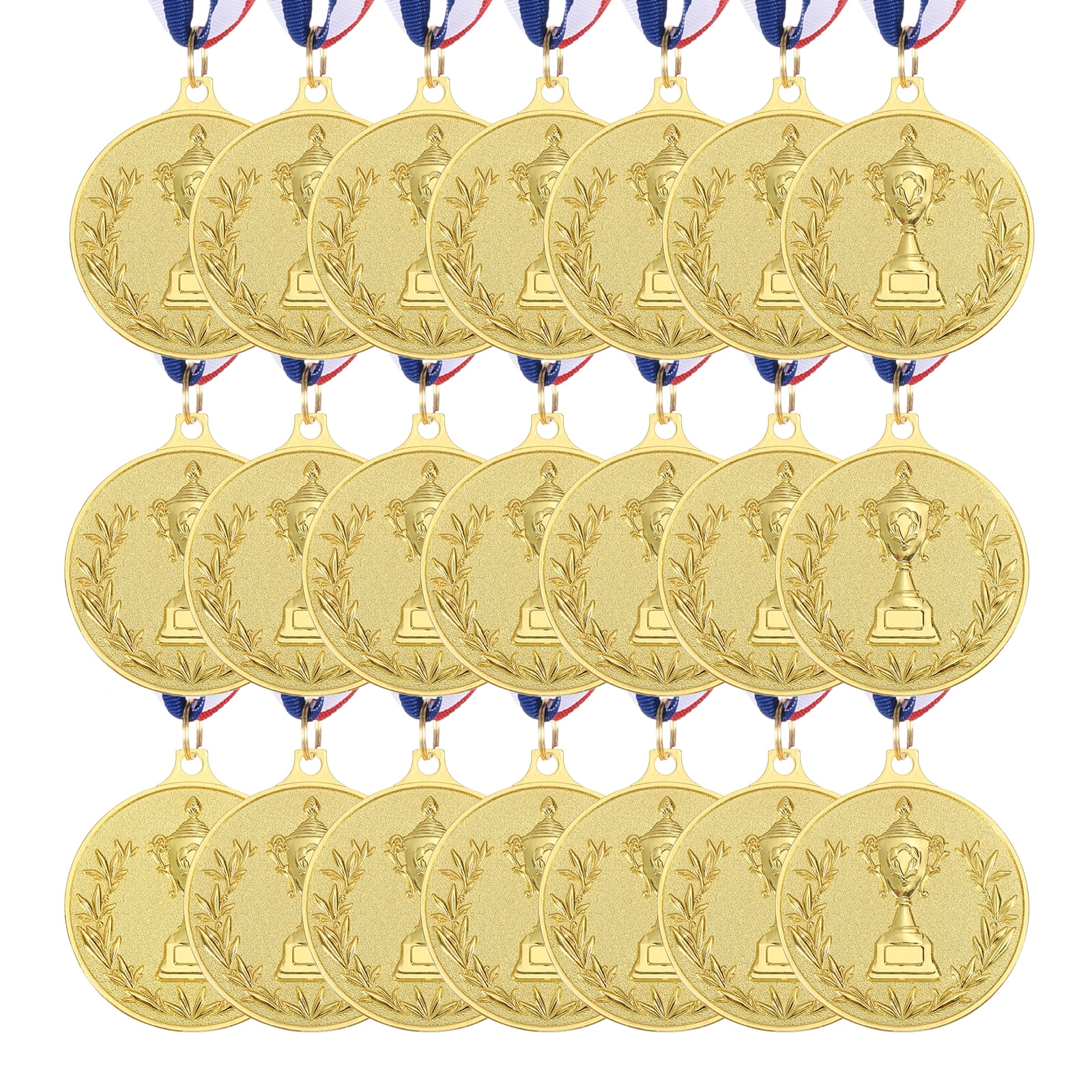 Uxcell Award Metal, Winner Award Medals Prize with Neck Ribbon Red White Blue Gold