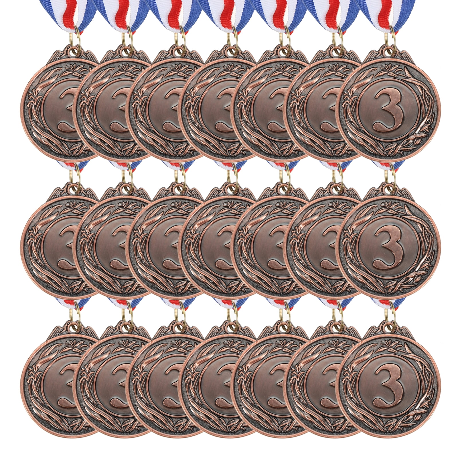 Uxcell Award Metal, Winner Award Medals Prize with Neck Ribbons Red White Blue Bronze