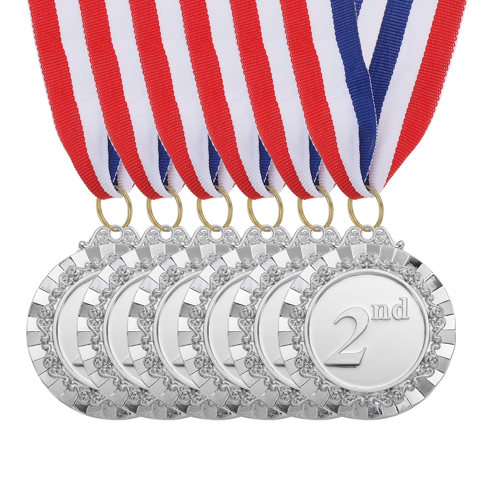 Uxcell Award Metals, Prize Medals Ring Winner Medals with Neck Ribbons Silver
