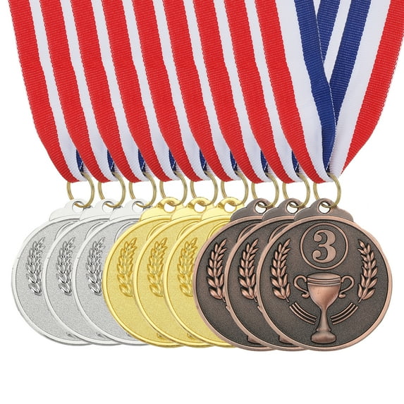 Uxcell Award Metals, Prize Medals Trophy Winner Medals with Neck Ribbon Multicolor