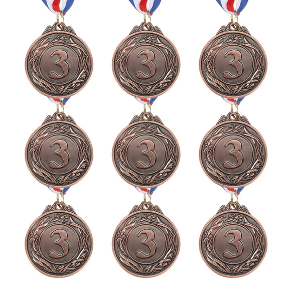 Uxcell Award Metals Winner Award Medals Prize with Neck Ribbon Red White Blue Bronze