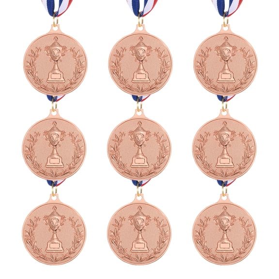 Uxcell Award Metals Winner Award Medals Prize with Neck Ribbons Red White Blue Bronze