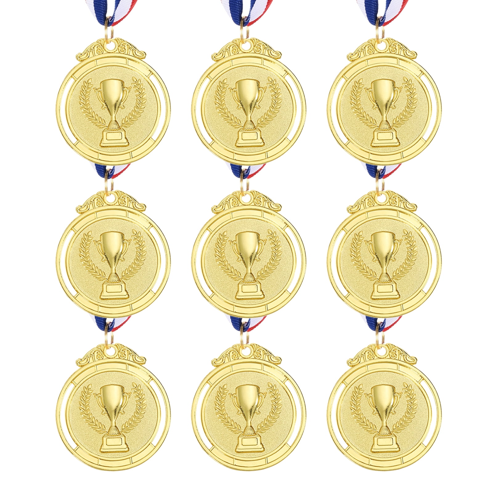 Uxcell Award Metals Winner Medals Prize with Neck Ribbon Red White Blue Gold