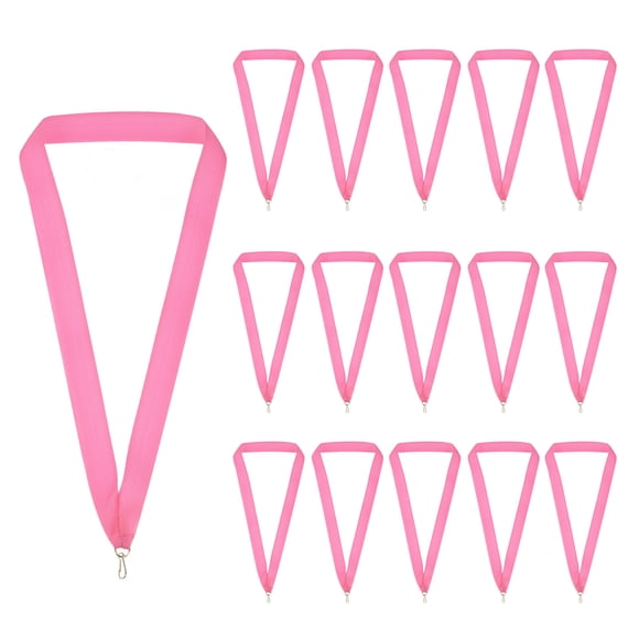 Uxcell Award Neck Ribbons, Polyester Medal Lanyards with Snap Clip Blank Award Ribbon for Competitions Achievement Party Pink