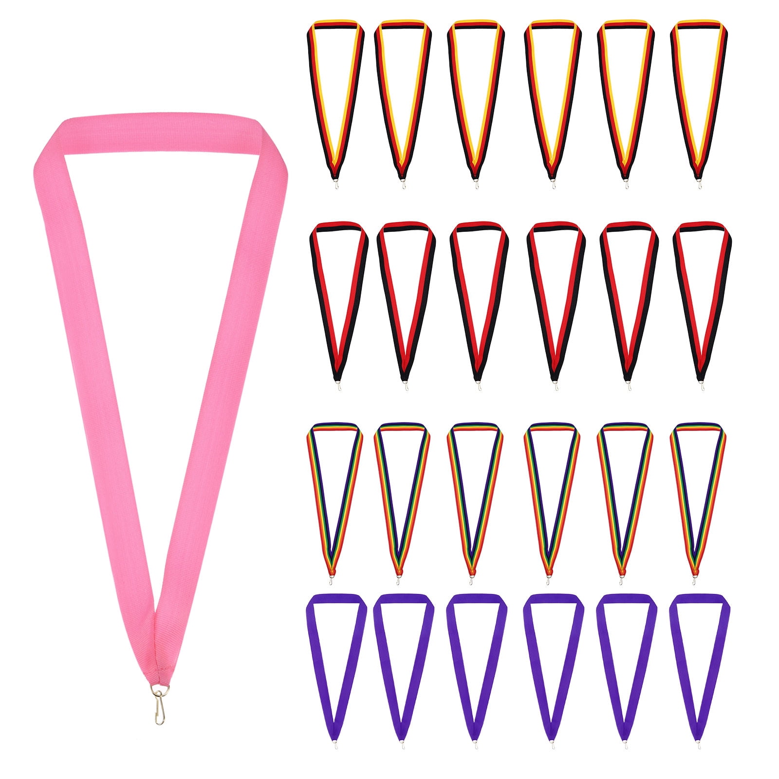 Uxcell 50Pcs Award Neck Ribbons with Snap Clip Black/Colorful/Black/Purple/Pink
