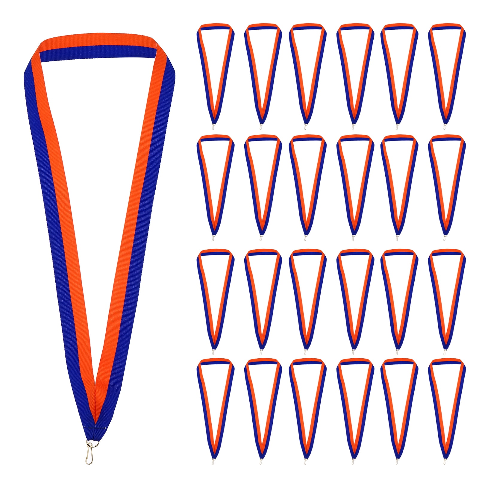 Uxcell 50Pcs Award Neck Ribbons with Snap Clip Medal Lanyards Blue/Orange