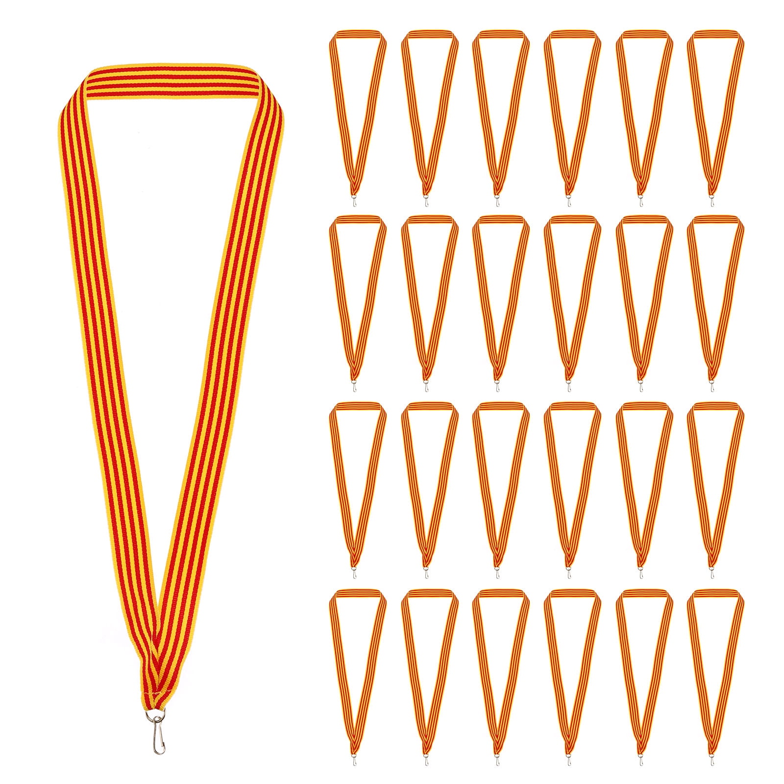 Uxcell 50Pcs Award Neck Ribbons with Snap Clip Medal Lanyards Gold/Red
