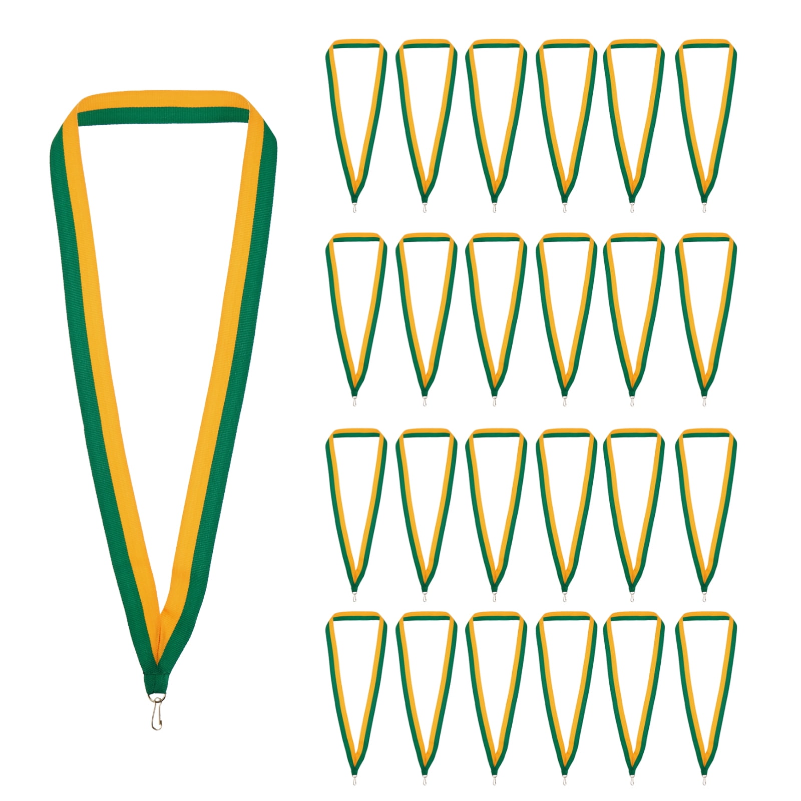 Uxcell 50Pcs Award Neck Ribbons with Snap Clip Medal Lanyards Green/Yellow