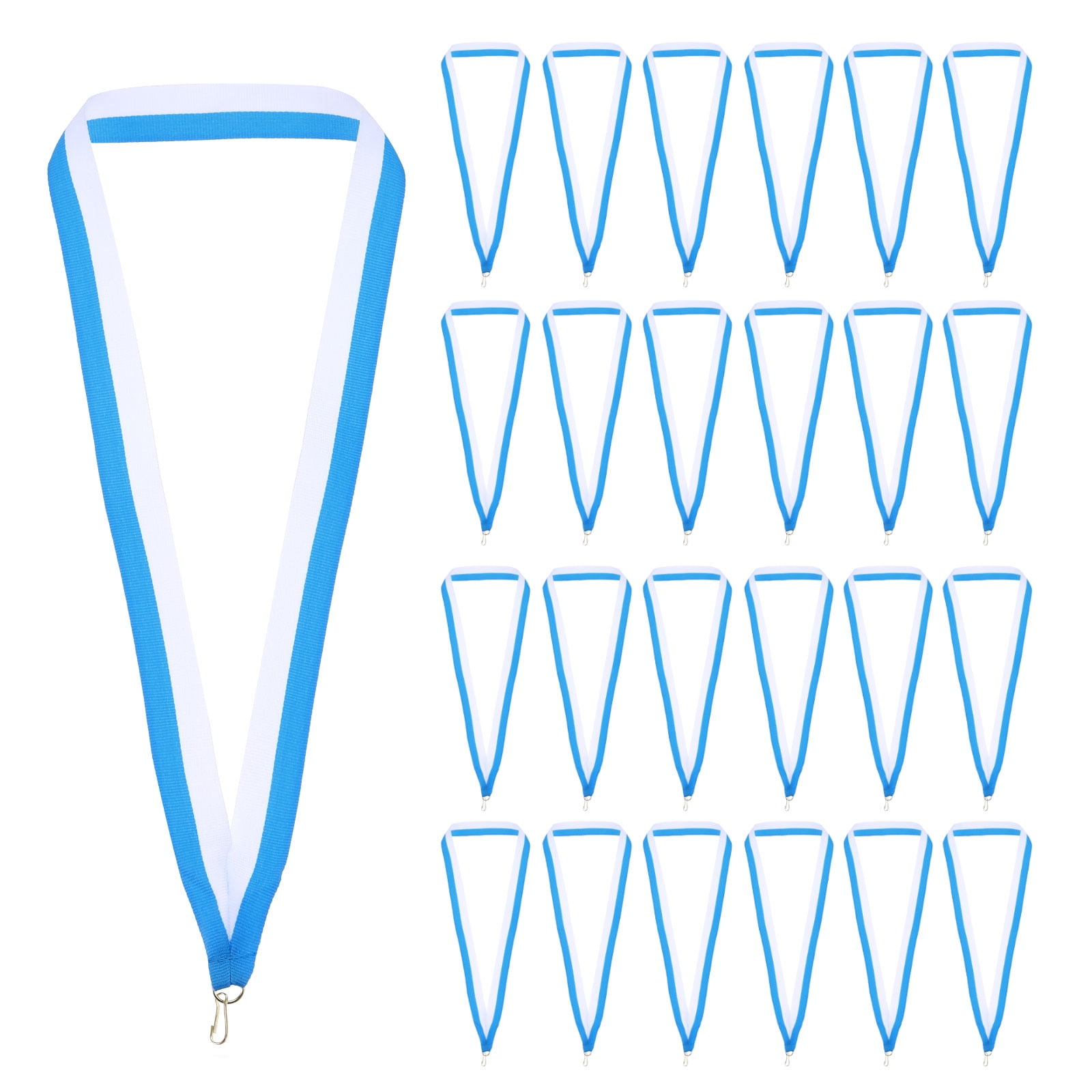 Uxcell 50Pcs Award Neck Ribbons with Snap Clip Medal Lanyards Light Blue