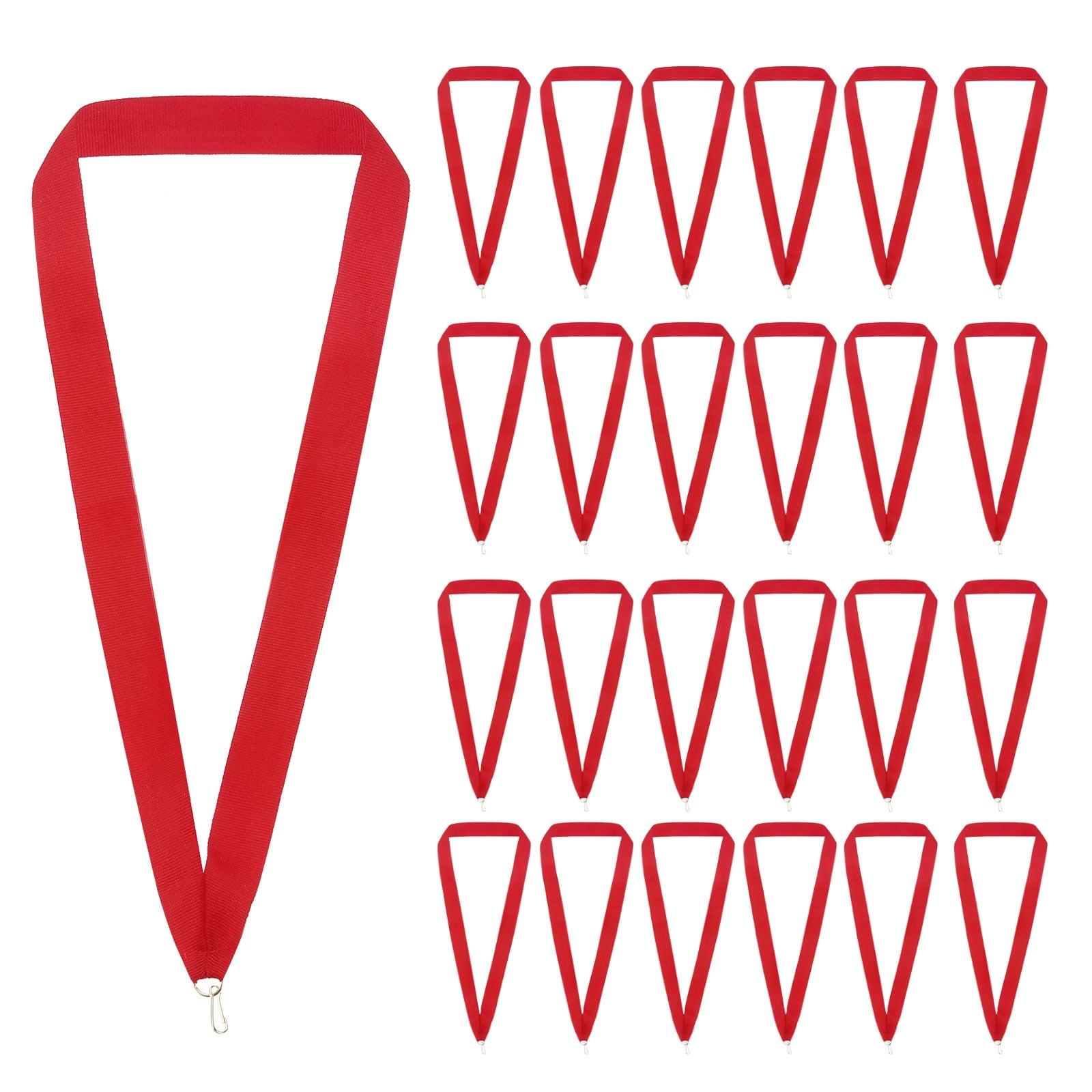 Uxcell 50Pcs Award Neck Ribbons with Snap Clip Medal Lanyards Red