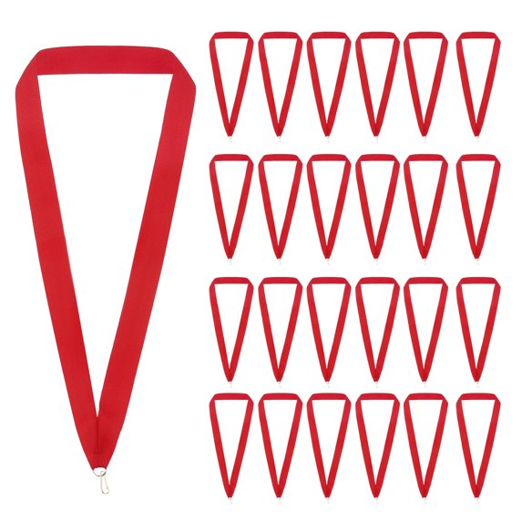 Uxcell 50Pcs Award Neck Ribbons with Snap Clip Medal Lanyards Red