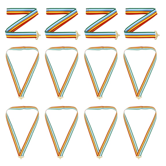 Uxcell Award Neck Ribbons, Polyester Medal Lanyards with Snap Clip Blank Award Ribbon Multi-color