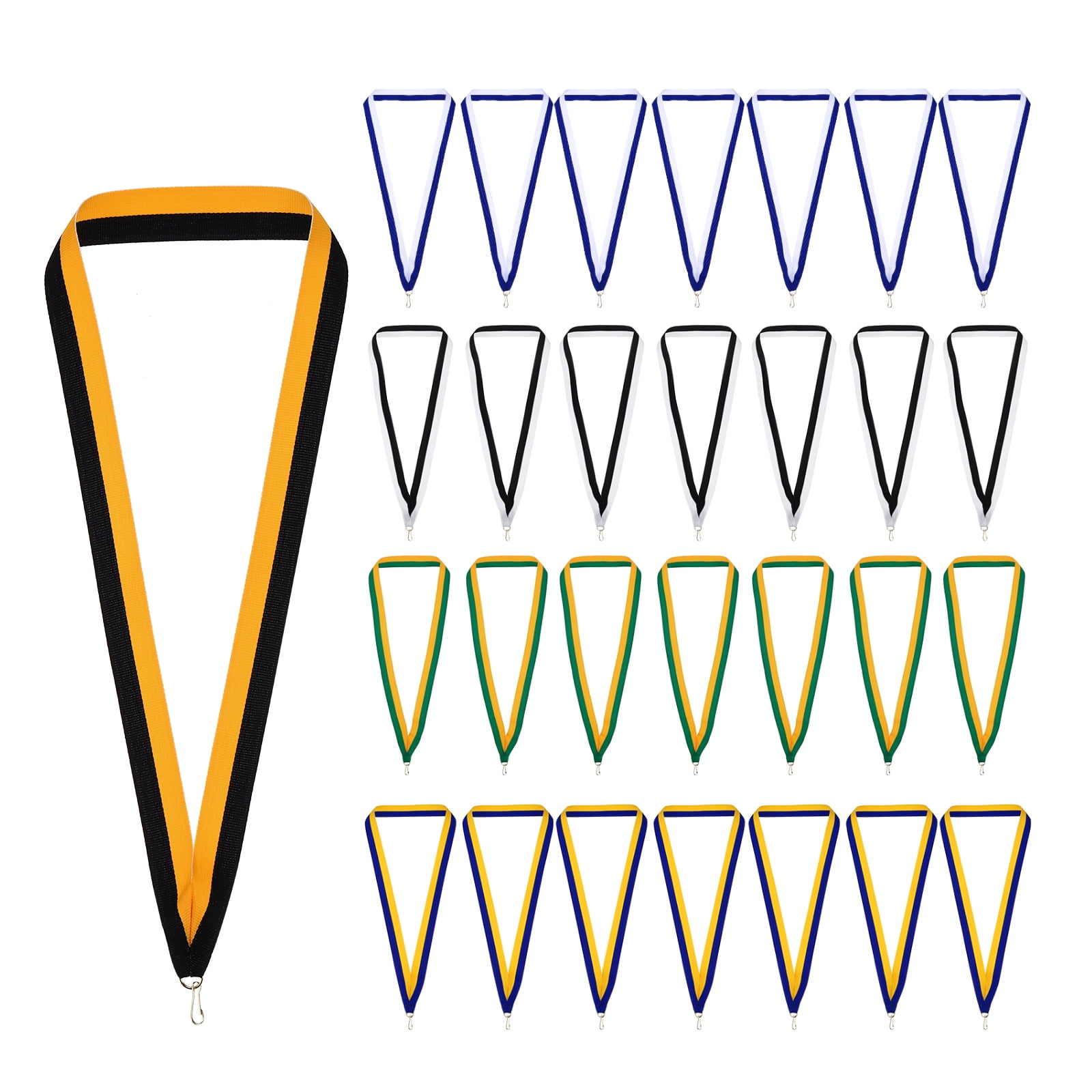 Uxcell Award Neck Ribbons with Snap Clips Polyester Medal Blank Lanyards for Competitions 5 Color 100 Pack