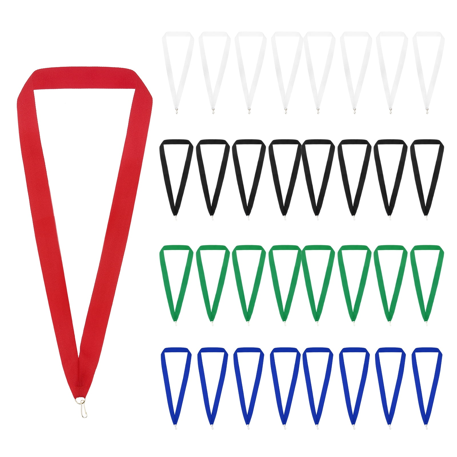 Uxcell Award Neck Ribbons with Snap Clips Polyester Medal Lanyards for Competitions 5 Color 100 Pack