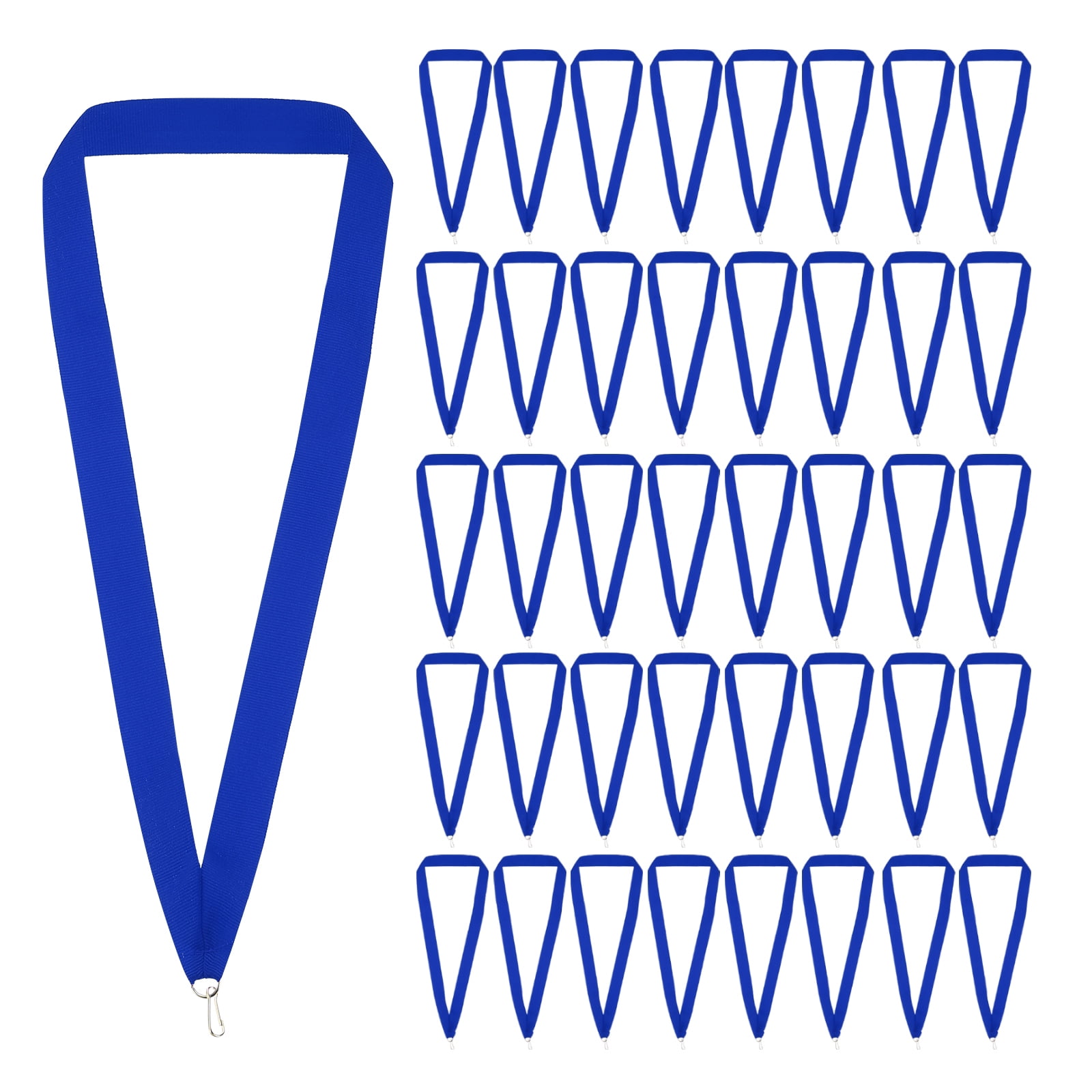 Uxcell Award Neck Ribbons with Snap Clips, Polyester Medal Lanyards for Competitions Achievement Blue