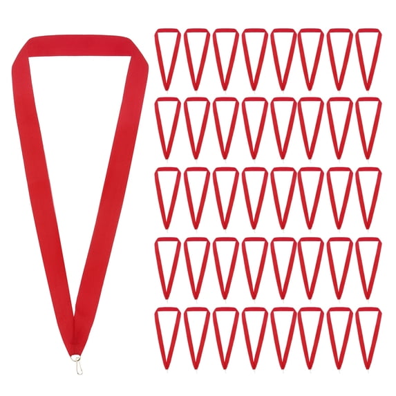 Uxcell Award Neck Ribbons with Snap Clips, Polyester Medal Lanyards for Competitions Achievement Red