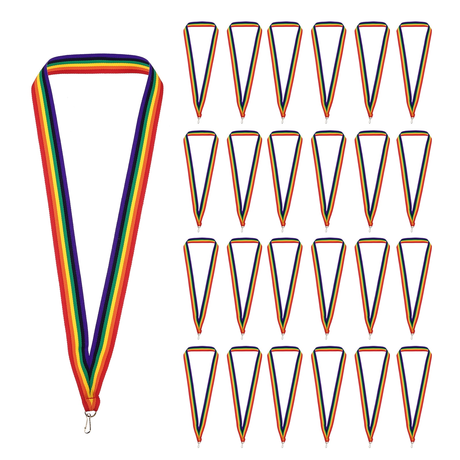 Uxcell Award Neck Ribbons with Snap Clips Polyester Medal Lanyards for Competitions Color 66 Pack