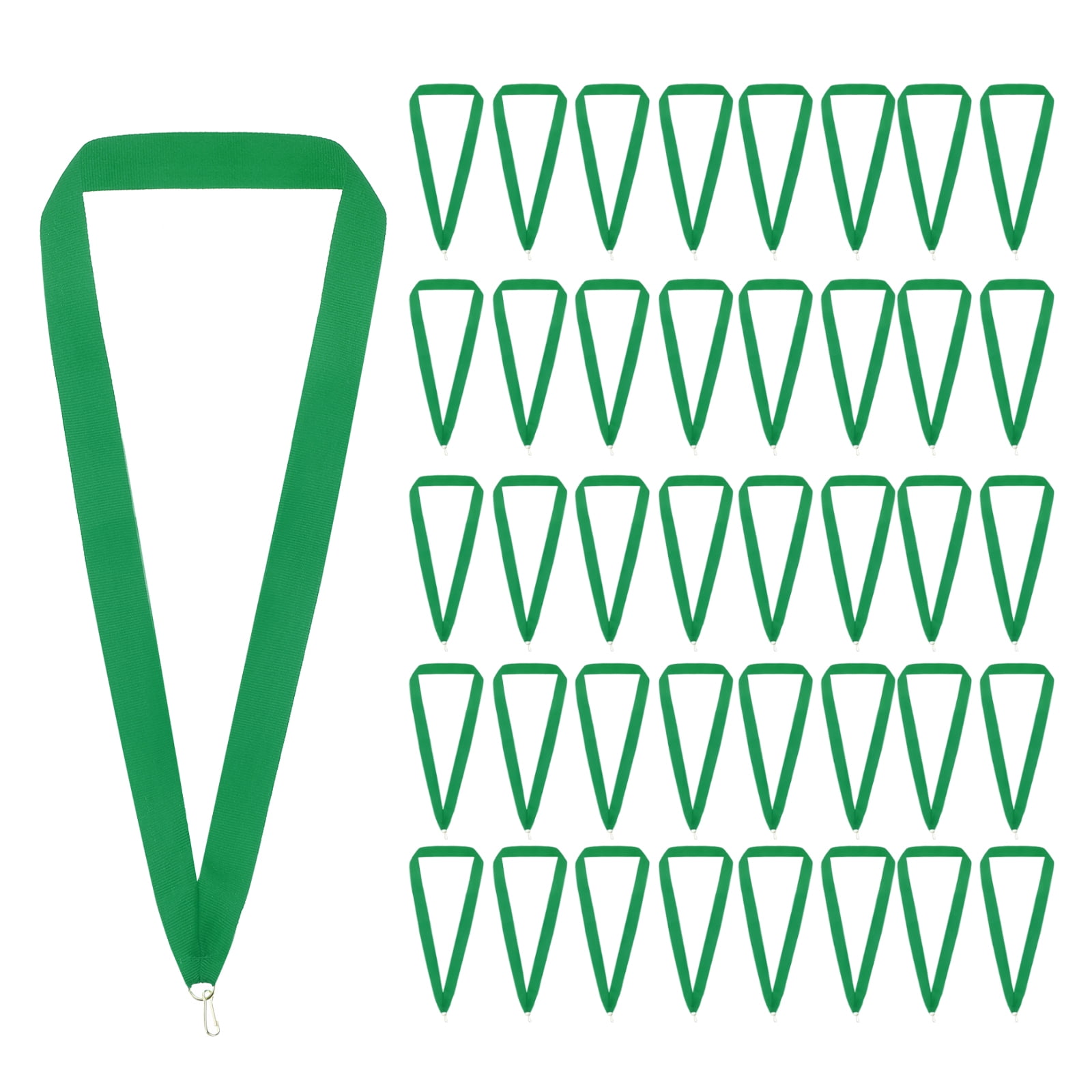 Uxcell Award Neck Ribbons with Snap Clips Polyester Medal Lanyards for Competitions Green 100 Pack