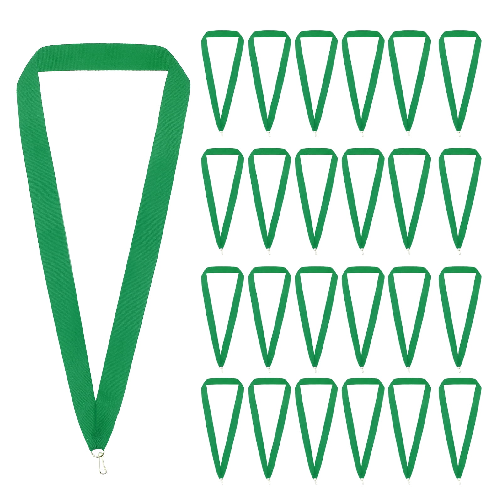 Uxcell Award Neck Ribbons with Snap Clips Polyester Medal Lanyards for Competitions Green 66 Pack