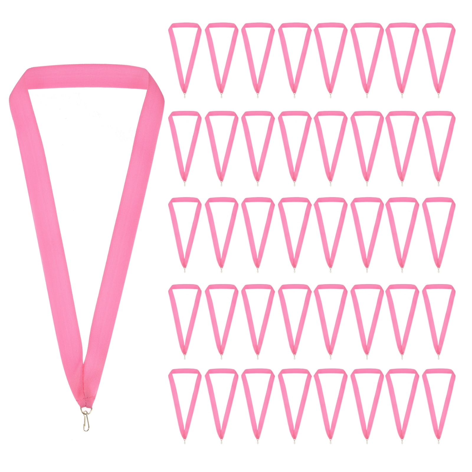 Uxcell Award Neck Ribbons with Snap Clips Polyester Medal Lanyards for Competitions Pink 100 Pack