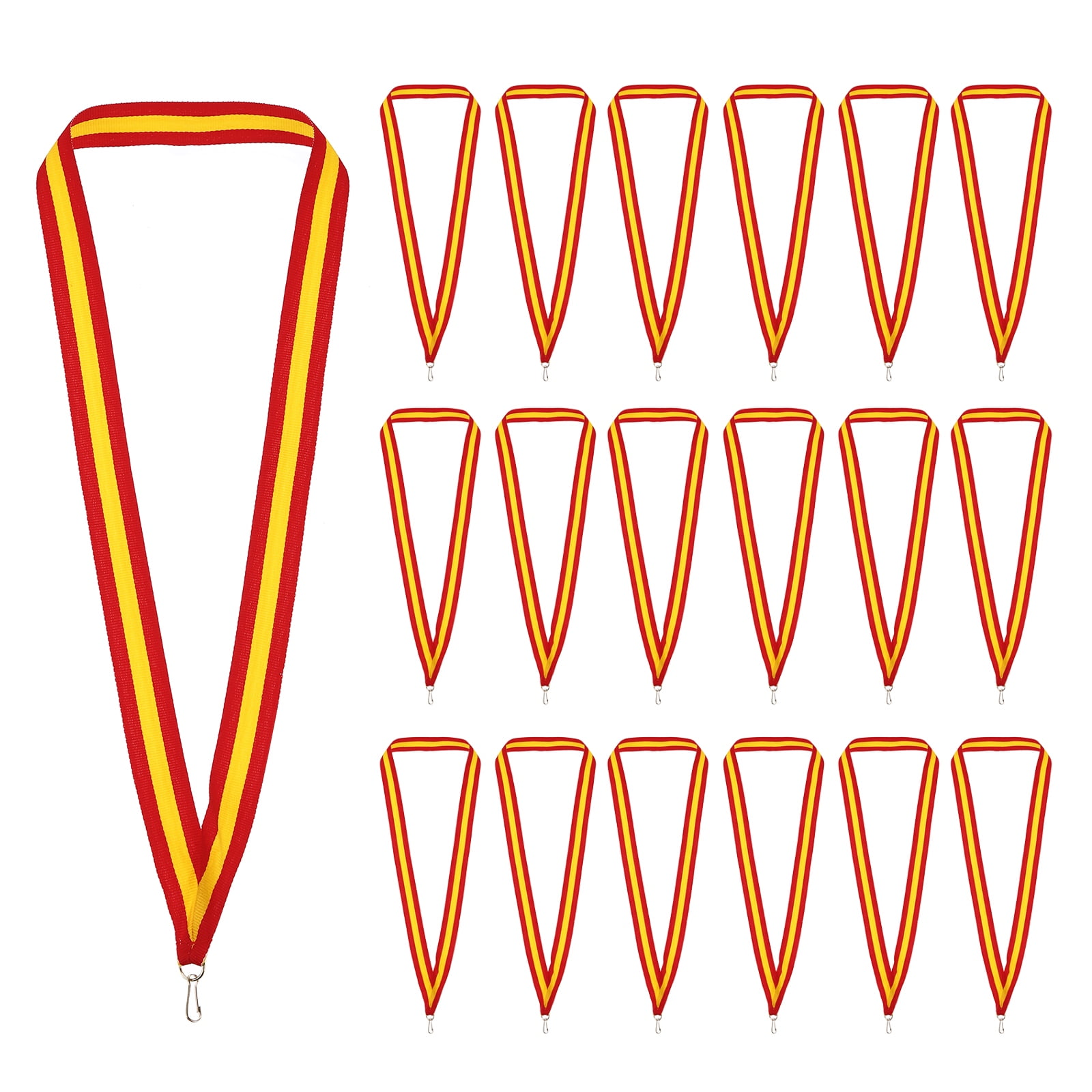 Uxcell Award Neck Ribbons with Snap Clips Polyester Medal Lanyards for Competitions Red/Yellow 66 Pack