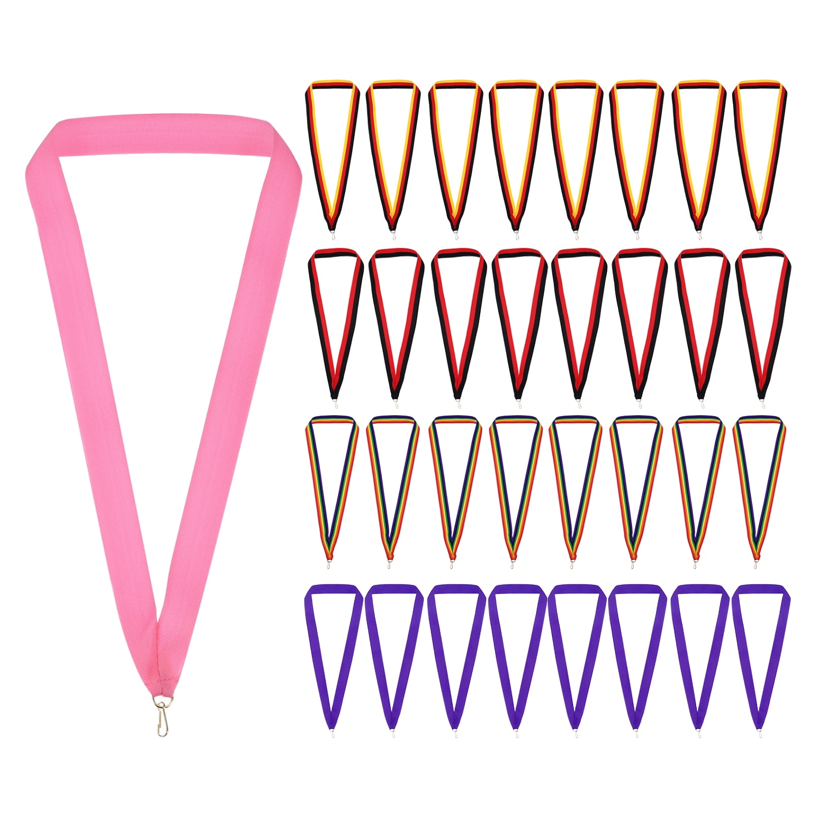 Uxcell Award Neck Ribbons with Snap Clips Polyester Medal Lanyards for Sports 5 Color 100 Pack